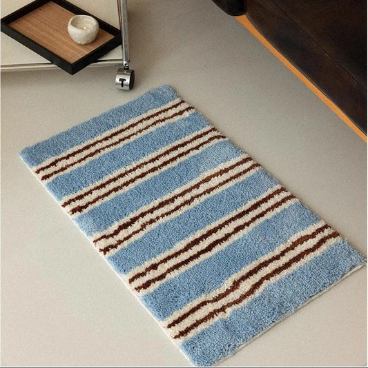 Blue browny stripe rug