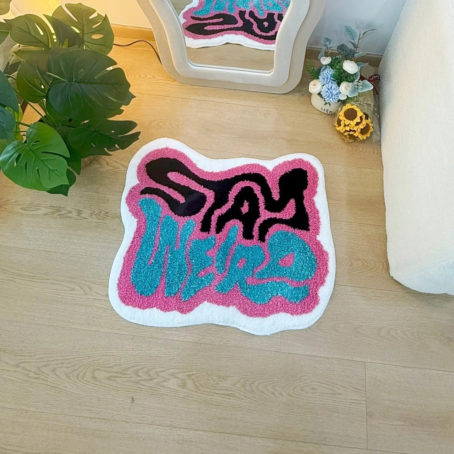 Stay weird rug