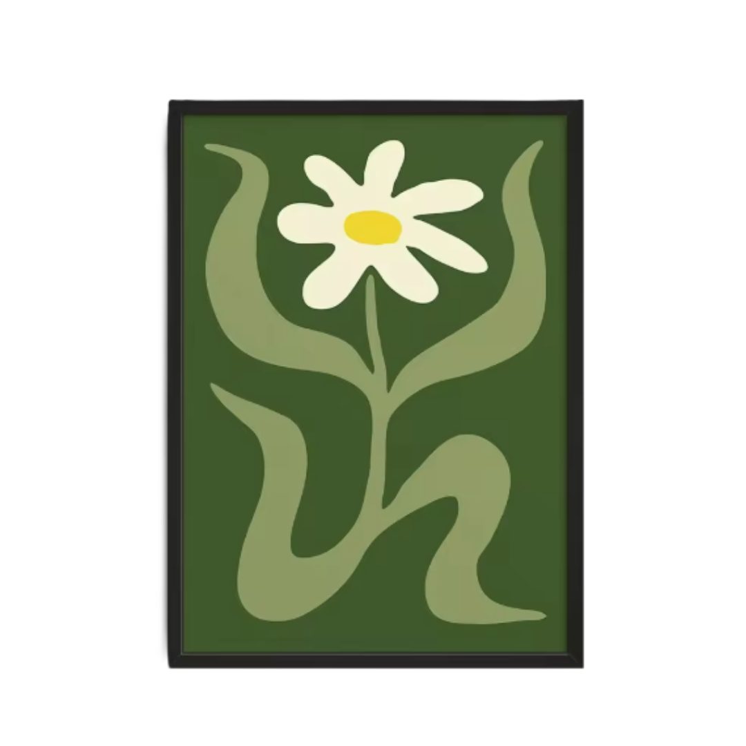 Green vintage flower graphic