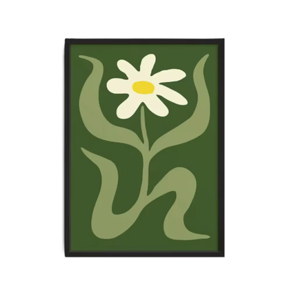 Green vintage flower graphic