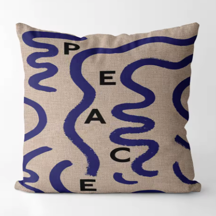 Blue undulation cushion cover