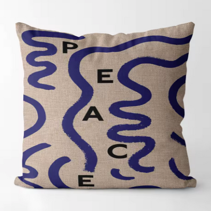 Blue undulation cushion cover