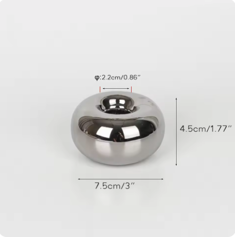 Silver donut candle stand