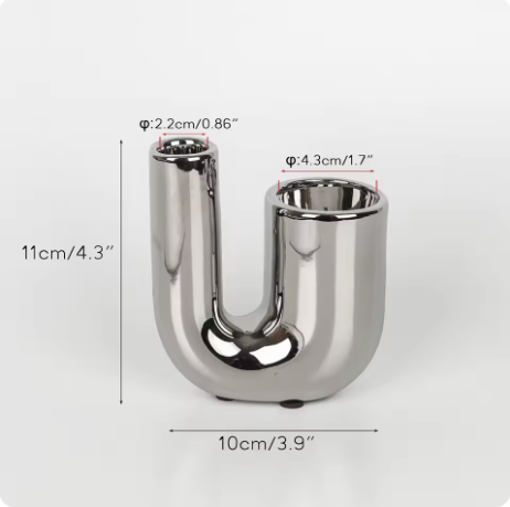 Silver corner candle stand