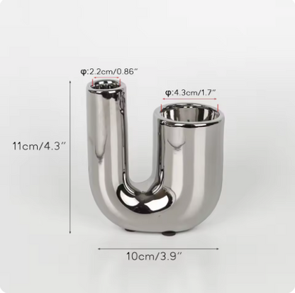 Silver corner candle stand