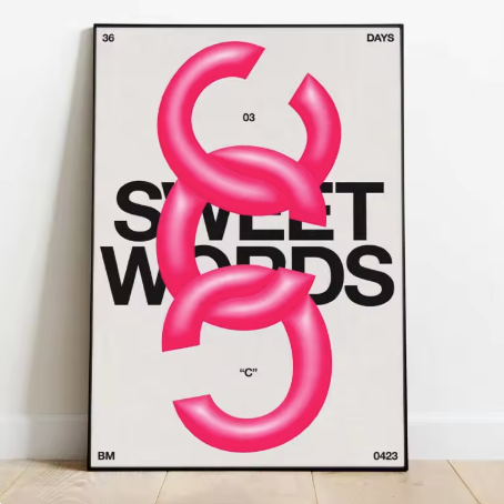 Sweety pink words graphic