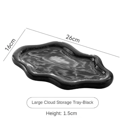 Ceramic wavy tray-bk