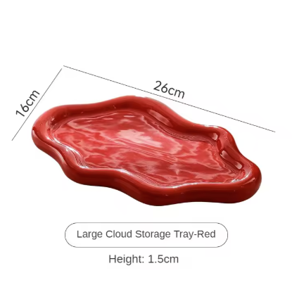 Ceramic wavy tray-rd