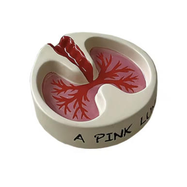 A pink lung ashtray