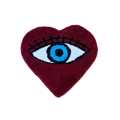 Heart blue eye rug