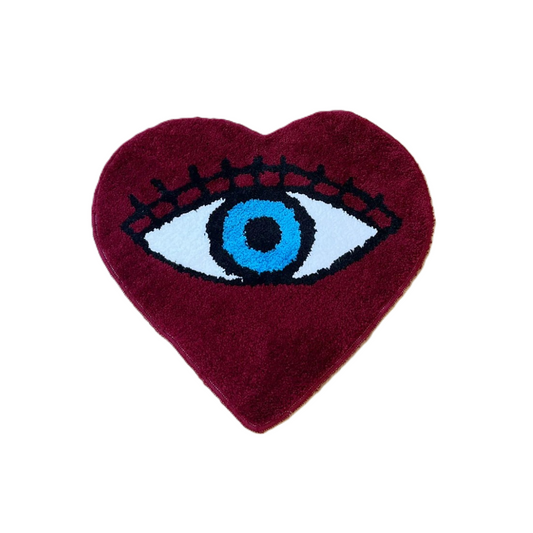 Heart blue eye rug