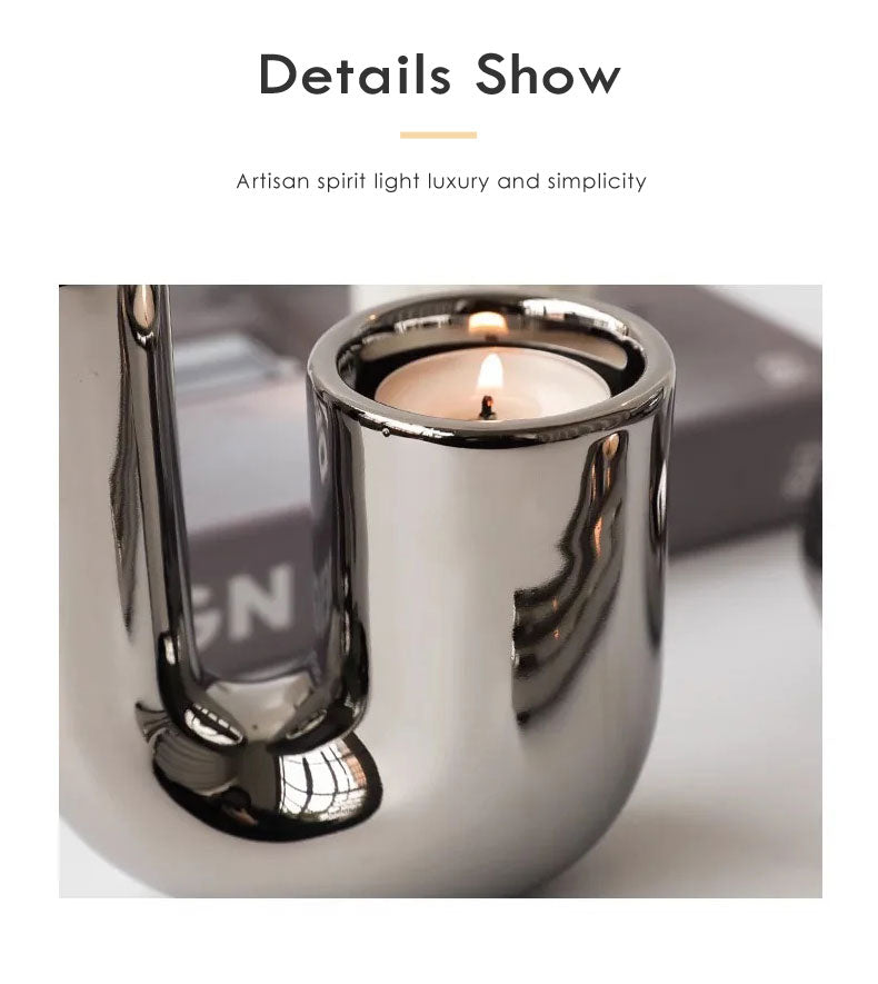 Silver corner candle stand