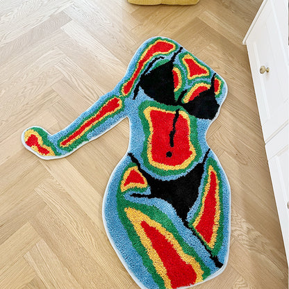 Neon girls body rug