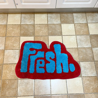 Fresh blue x red rug