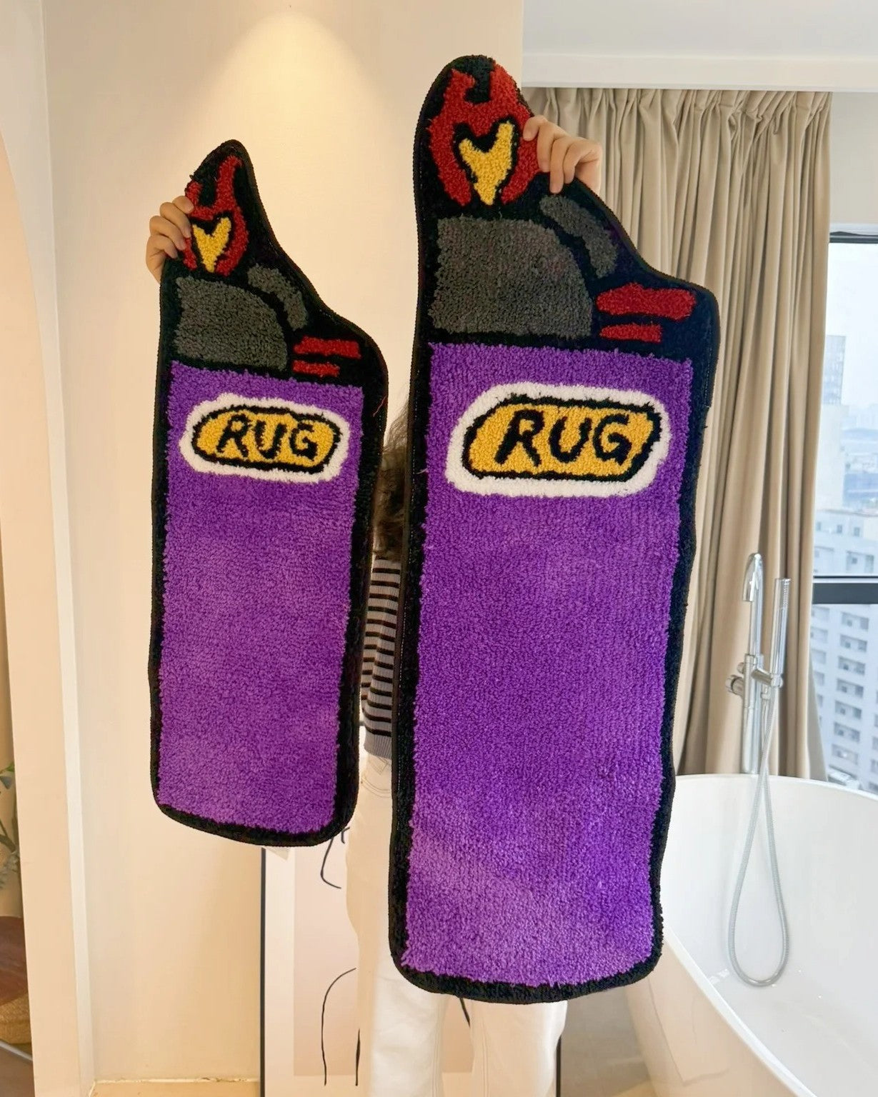 Purple lighter rug