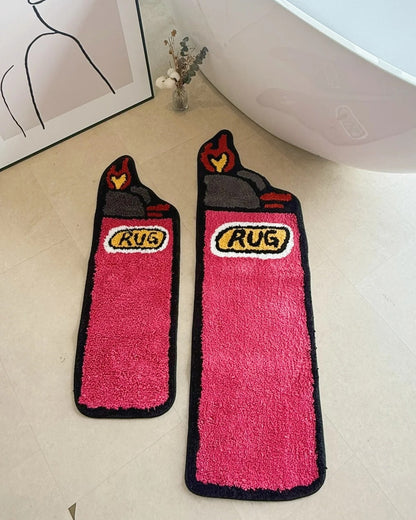 Pink lighter rug