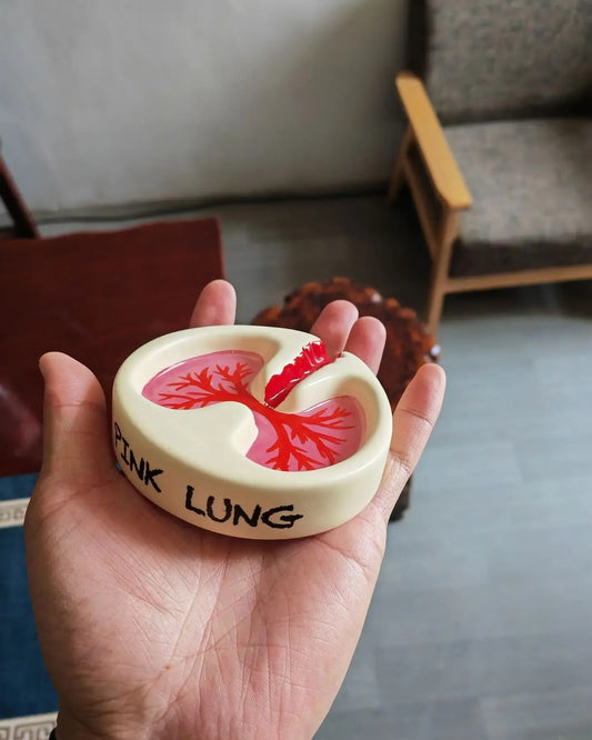 A pink lung ashtray